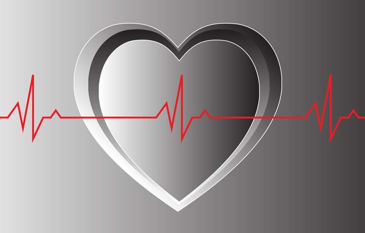 image of embossed heart with ECG